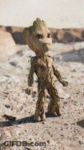 Baby Groot Standing In Desert GIF
