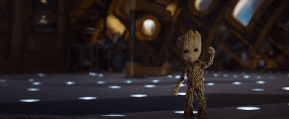 Baby Groot Waving GIF