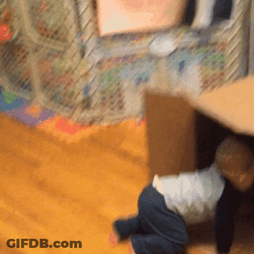 Baby Hiding In The Box GIF