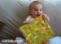 Baby Holding Birthday Gift GIF