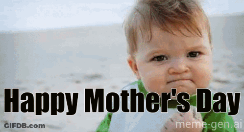 Baby Holding Happy Mothers Day Paper GIF