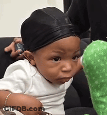 Baby In Black Hat And White Shirt GIF