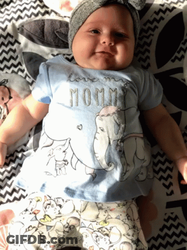 Baby In Blue Shirt Saying Love My Mommy GIF