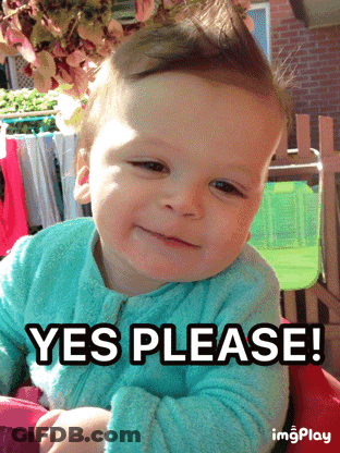 Baby In Blue Shirt Smiling Says Yes Please GIF