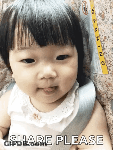 Baby In Car Seat Saying Share Please GIF