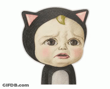 Baby In Cat Costume Sad Face GIF