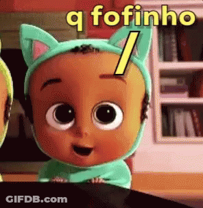 Baby In Cat Costume Smiling At Table GIF