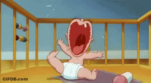 Baby In Diaper Crying In Crib GIF