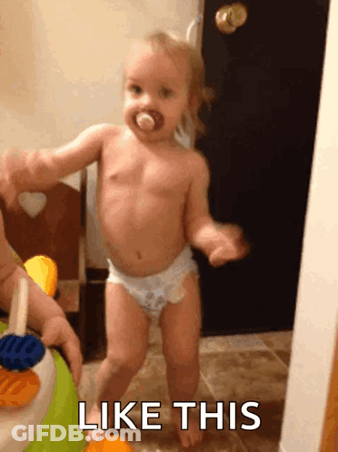 Baby In Diaper Dancing Like This GIF
