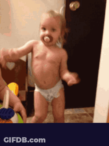 Baby In Diaper Dancing Love You GIF