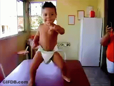 Baby In Diaper Pointing At Camera GIF