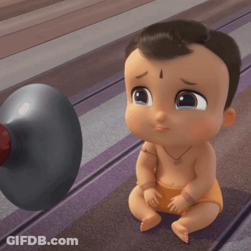 Baby In Diaper Sitting On Floor GIF