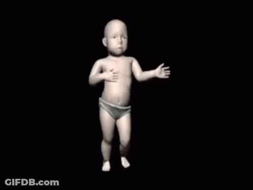 Baby In Diaper Standing GIF
