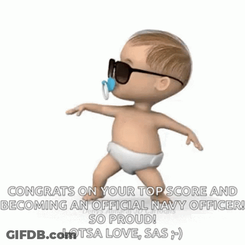 Baby In Diaper With Sunglasses And Pacifier GIF