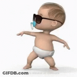 Baby In Diaper With Sunglasses And Pacifier GIF