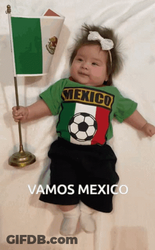 Baby In Green Shirt Saying Mexico GIF