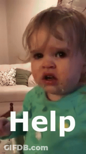 Baby In Green Shirt Says Help GIF