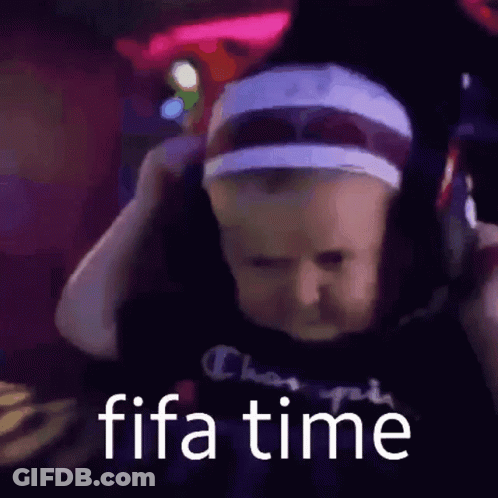Baby In Headphones And Headband With FIFA Time GIF