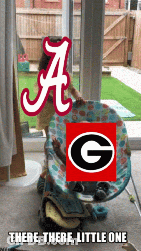 Baby In High Chair With Alabama Logo GIF