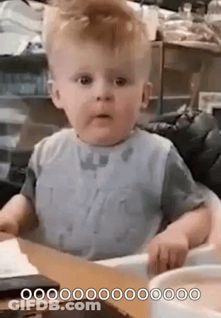 Baby In High Chair With Bowl Of Food GIF
