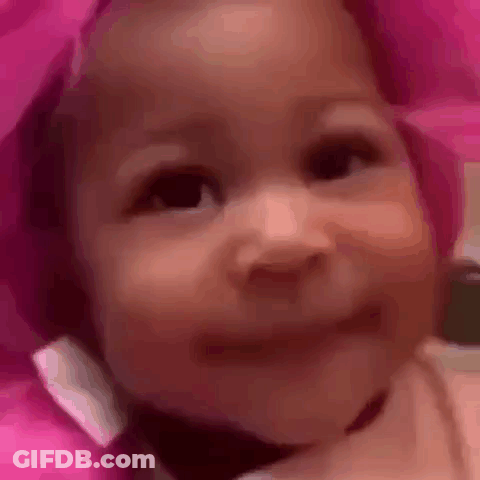 Baby In Pink Hat Close Up GIF