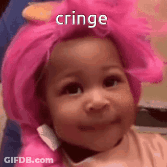 Baby In Pink Hat Saying Cringe GIF