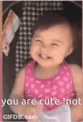 Baby In Pink Tank Top Smiling You Are Cute GIF