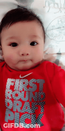 Baby In Red Nike Shirt First Round Draft Pick GIF