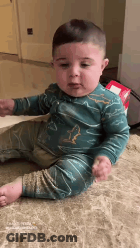 Baby In Shark Pajama Set GIF