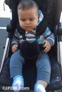 Baby In Stroller Saying Summer GIF