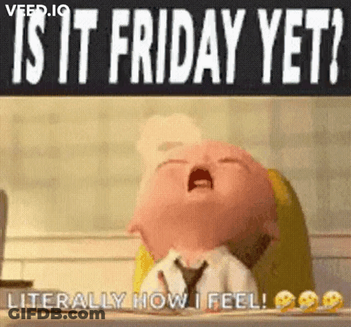 Baby In Suit And Tie Crying Is It Friday Yet? Literally How I Feel GIF