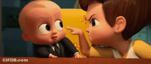 Baby In Suit Pointing GIF