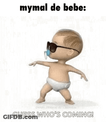 Baby In Sunglasses And Pacifier Dancing Mymal De Bebe GIF