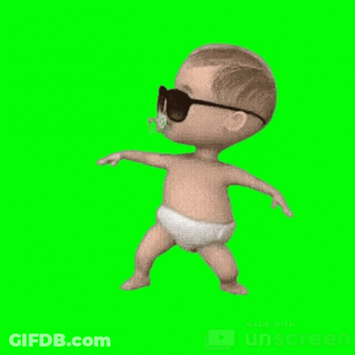 Baby In Sunglasses And Pacifier Dancing GIF