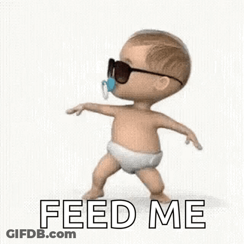 Baby In Sunglasses Pacifier Dancing Says Feed Me GIF