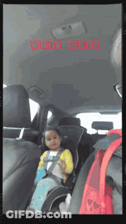 Baby In The Car Woot Woot GIF