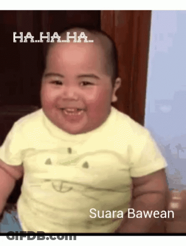 Baby In Yellow Shirt Smiling Ha Ha Ha Suara Bawean GIF