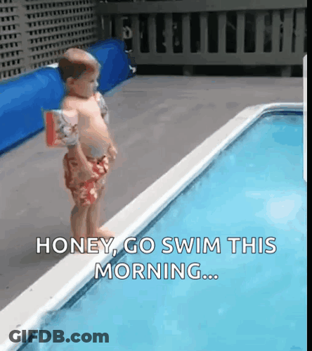 Baby Jumping Pool Honey Go Swim This Morning GIF