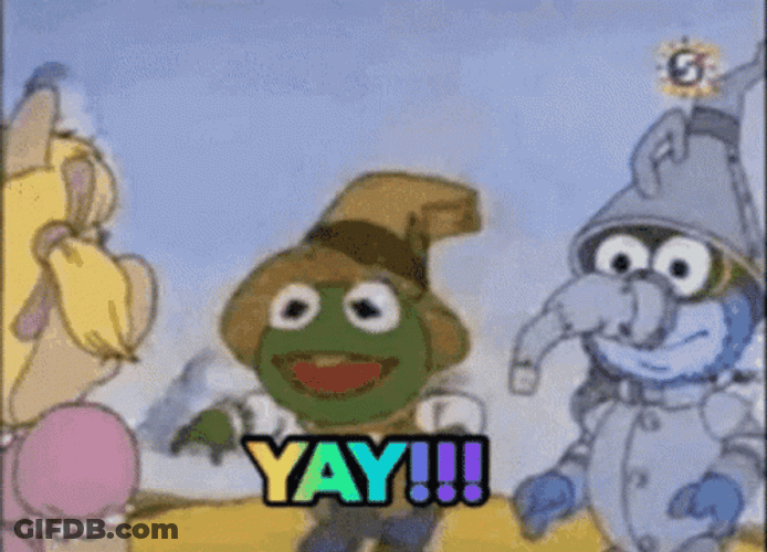 Baby Kermit Yay Jump GIF