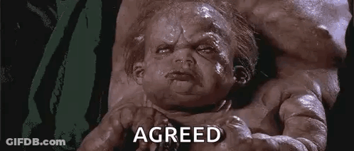 Baby Laying On Bed Saying Agreed GIF