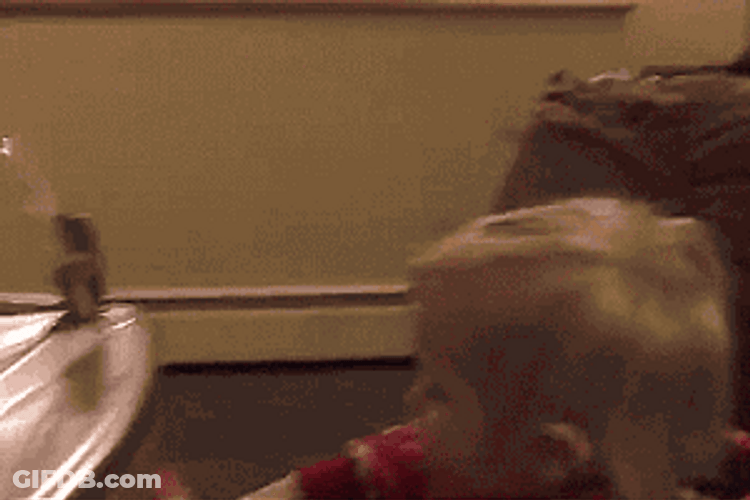 Baby Learning To Use Fountain GIF