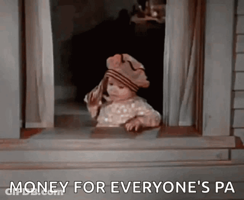 Baby Looking Out Window Money For Everyone GIF