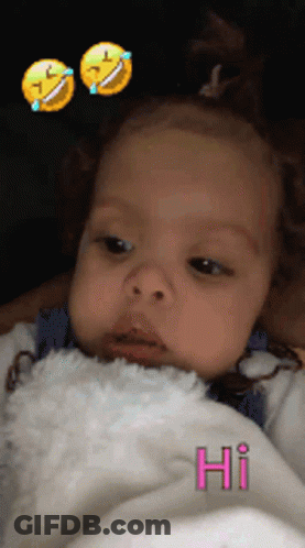 Baby Lying On Blanket With Hi GIF