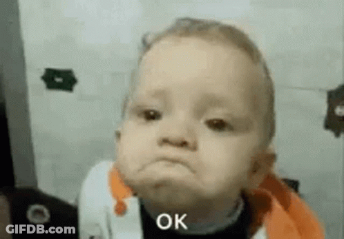 Baby Making Face Saying Ok GIF
