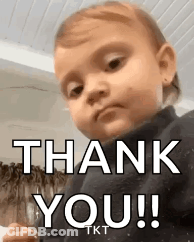 Baby Making Face Saying Thank You GIF