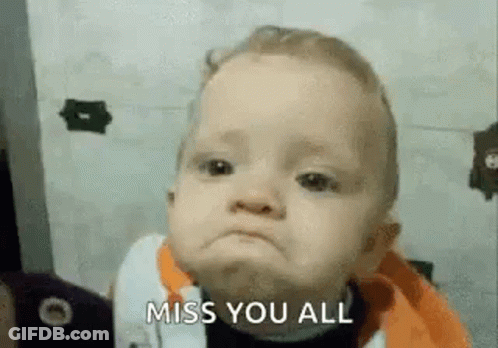 Baby Making Funny Face Saying Miss You All GIF
