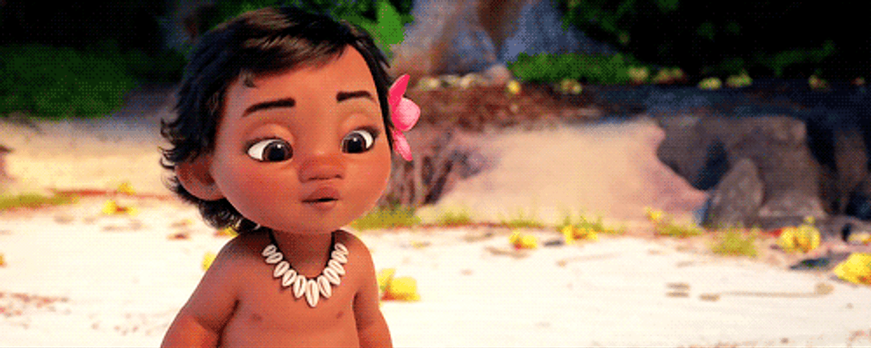 Baby Moana Peeking GIF