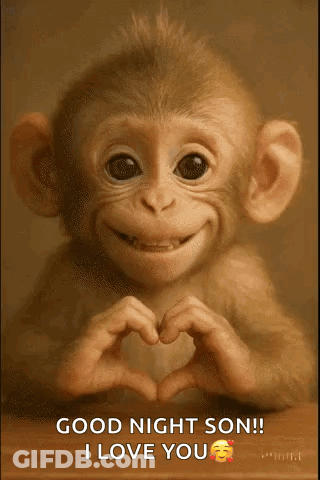 Baby Monkey Making Heart Shape GIF
