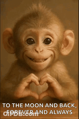 Baby Monkey Making Heart Shape GIF