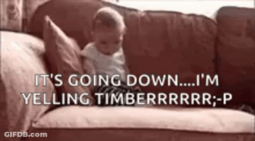 Baby On Couch Saying It's Going Down GIF